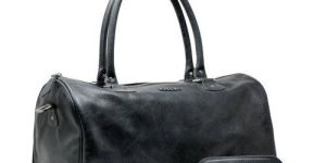 Black Leather Duffle Bag