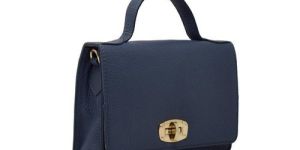 Navy Blue Ladies Leather Handbag
