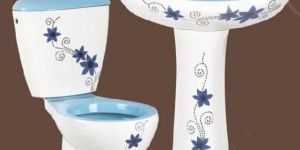 Blue Designer Pedestal Wash Basin
