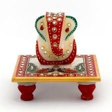 Ganesha Marble Chowki