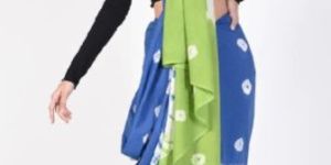 Shibori & Bandhej Tie Dyed hand made Cotton Saree