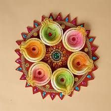 Colorful Flower Decorative Diya