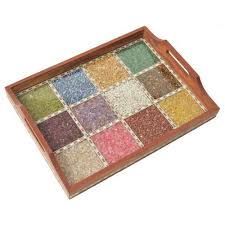Wooden Gems Stone Tray