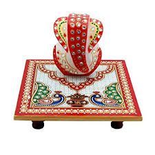 Marble Ganesha with Chowki