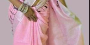 Linen Embroidery Work Saree