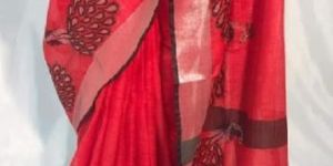 Pure Linen Jakard Work Saree