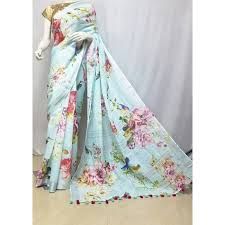 Digital Printed Linen Saree
