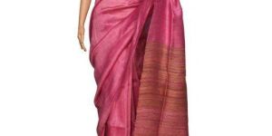 Plain Tussar Silk Saree