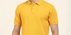 Mens Yellow Polo T Shirt