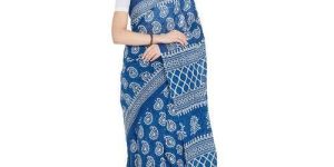 Dabu Cotton Hand Block Printed Saree