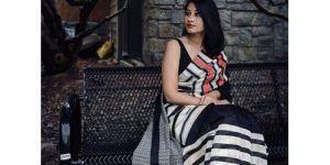 Striped Printed Cotton Saree