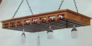 Wooden Hanging Wine Glass Rack