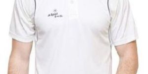 Mens Off White Cricket Polyester T-Shirt