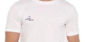 Mens White Round Neck T-Shirt