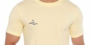 Mens Yellow Round Neck T-Shirt