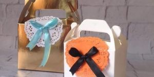 White Golden Handmade Favor Box