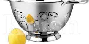 Deep Colander With Cherry Cutting & Pipe Handles