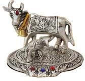 White Metal Kamdhenu Cow