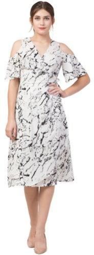 Printed Cold Shoulder Dress