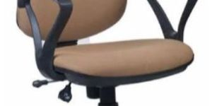 Brown Fabric Revolving Chair