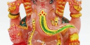 Rose Quartz Stone Ganesh Statue