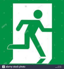 Green Escape Route Sign Board