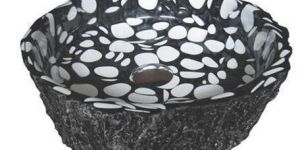 Antique Oracle Pebbles Wood Art Basins