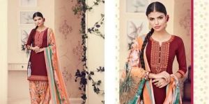 Cotton Printed Unstitched Patiala Suit