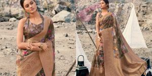 SHANGRILA GICHA SILK DIGITAL FLORAL PRINTED SAREE