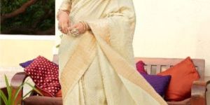 MANYA FASHION LINEN TISSUE SAREE WITH DOUBLE BLOUSE