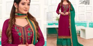 MEGHALI BAVRI JAM SATIN EXCLUSIVE DESIGNER SALWAR SUIT
