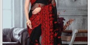 ETHNIC WEAR NET WITH HEAVY EMBROIDERY SAREE