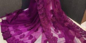 Pink Net Reception Sarees