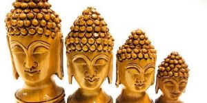 Wooden Buddha Head Statue