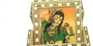 Wooden Gemstone Painting Coaster Set