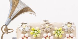 Stone Embroidery Clutch Bag