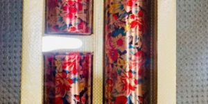 Copper Water Flower Printed Bottle 2 Glass Gift Set