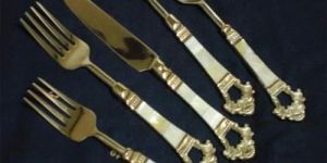 Gold Plated Spoon & Fork Set