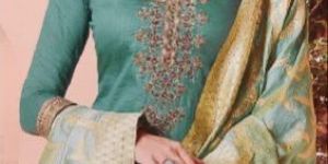 Cotton Silk Unstitched Suit Fabric