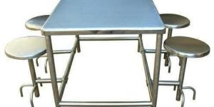 4 Seater Stainless Steel Canteen Table