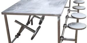 8 Seater Stainless Steel Canteen Table