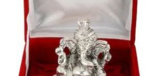 Silver Plated Pagadi Ganesh Idol