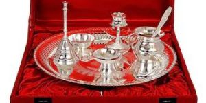 German Silver Pooja Thali Set