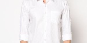 TF-1835 White Mens Formal Dobby Shirt
