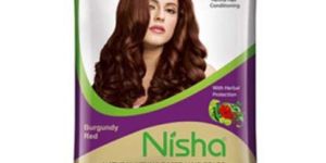 Nisha Burgundy Red Hair Color 15g (Pack of 6) with Brush