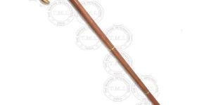 Wooden Walking Stick with Brass Handle