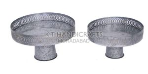 13.5 Inch Galvanized Metal Cake Stand