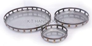 13.5x2.5 Inch Galvanized Metal Serving Plate