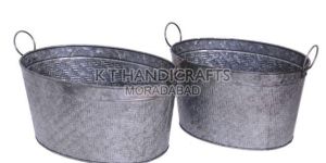 15.5 Inch Galvanized Metal Planter