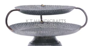 15x8.5 Inch Galvanized Metal Cake Stand